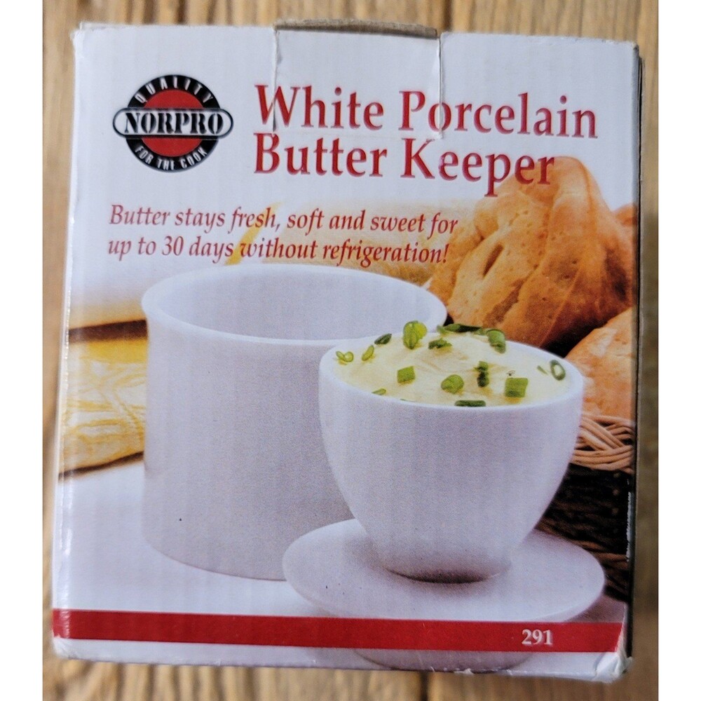 NIB Norpro Stoneware Butter Keeper.